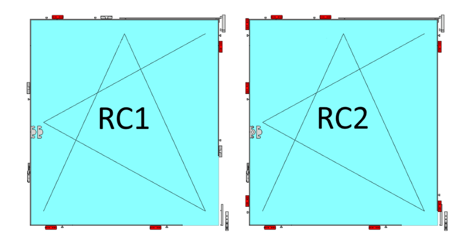 Disposition des crochets anti-effraction dans le pack RC1 et RC2.