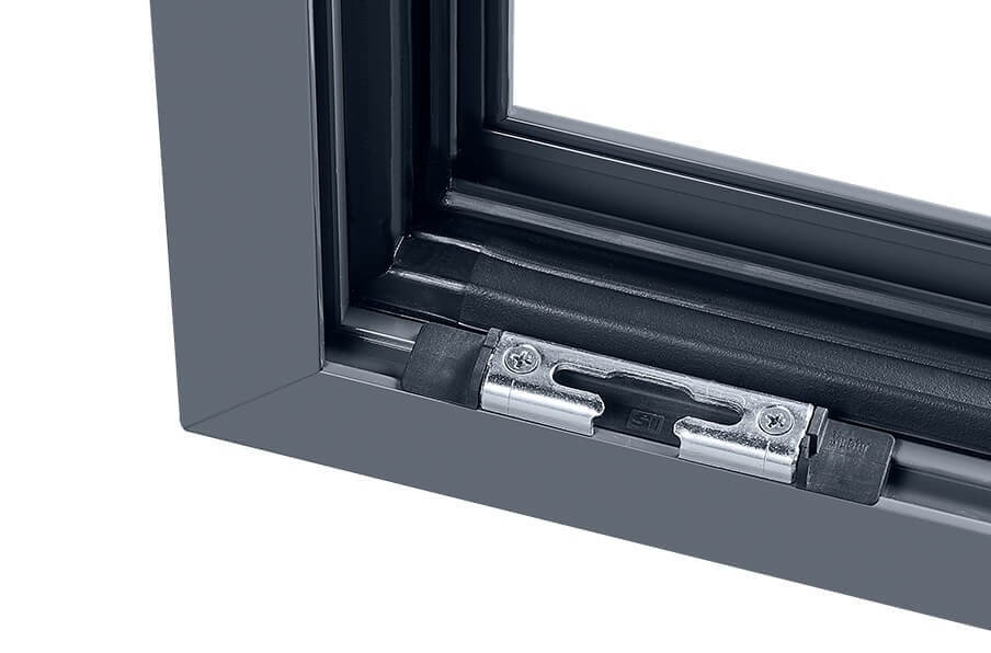 Loquet basculant à rampes pour fenêtres en aluminium avec rainure de fixation de 16 mm.